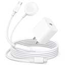 Upgraded 2-in-1 for Apple Watch Charger, 6FT USB-C Fast iPhone 17 16 15 Charger iWatch Magnetic Charging Cable with 20W Wall Charger Block for iWatch Ultra3/SE3/11/10/9/8/7/6/5/4/3/2, iPhone 17/16/15