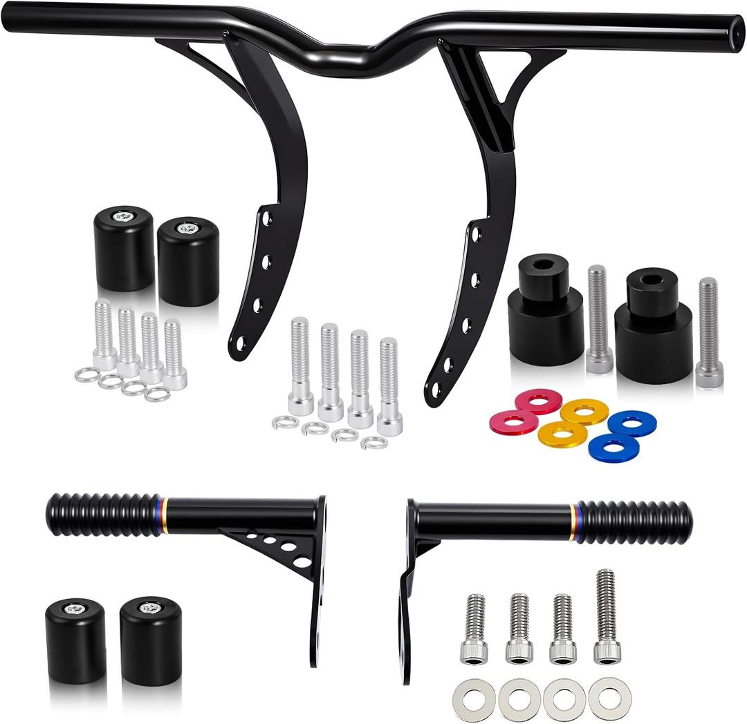 1.25" Front Rear Engine Guard Crash Bar Flat Out Bar Set for for 2018-2026 Harley Softail Street Bob FXBB/Low Rider/S/ST FXLR, FXLRS,FXLRST [ Does not fit with Forward Control ]