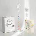 Geelin Pet Memorial Suncatcher Cat Memorial Gifts Loss of Pet Sympathy Gift Heart Crystal Prisms Rainbow Suncatcher Bereavement Passing Away Gift with Commemorative Card and Box