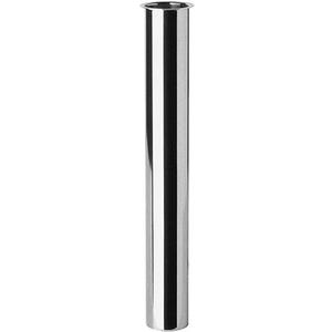 Flanged Sink Tailpiece 1-1/4" OD x 12", Brass Extension Tube for Trap, Inlet Waste Pipe Tubular Drain Connections, Chrome