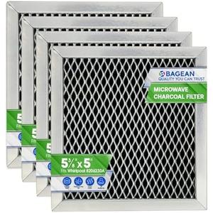 Microwave Charcoal Filter 5.35” x 5.03” for 8206230A Maytag and Whirlpool Microwave Filter Replacement - Carbon Filters Freshens and Filters Kitchen Air in Over the Range Oven Vent Fan (4-Pack)