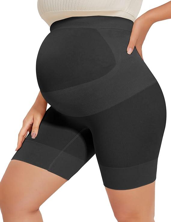 Peauty Maternity Underwear Shapewear for Under Dresses Maternity Dress for Baby Shower Pregnancy Clothes Black Pregnancy Biker Shorts Photoshoot Casual (Black S)