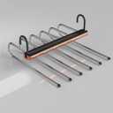 XJLKYMX Pants Hangers, 6Tier Closet Organizers and Storage Clothes Hangers,Stainless Steel Multifunctional Closet Organizer,Organization for Pants Trousers Jeans Leggings Slacks,Black Gold