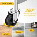 HOLKIE Caster Wheels 3 inch with No Brake Stem Casters, 1/2" -13 x 1-1/2" (Stem Diameter 1/2", Stem Length 1-1/2") Threaded Swivel Casters Set of 4 Heavy Duty Castors Black