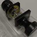 Kwikset Pismo Interior Privacy Door Knob with Lock, Door Handle For Bathroom and Bedroom, Matte Black Keyless Turn Lock Doorknob, with Microban Protection (1 Pack)