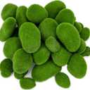 Nicunom 50 Pcs 5 Size Artificial Moss Rocks Decorative, Faux Green Moss Decor Balls for Floral Arrangements, Fairy Gardens and Crafting