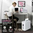 Low Noise 40dB Paper Shredder for Home, 10-Sheet Cross Cut, CD/Credit Card Shredder, 2.6 Gallons Wastebasket, P-4 High Security, White