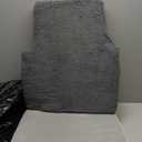 HOMBYS Sherpa Fleece Lumbar Support Pillow with Headrest for Recliner,Memory Foam Recliner Chair Cushion for Back Pain,Big High Back Support for Recliner with Chair Headrest for Elderly (Grey)