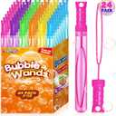 24PCS Bubble Wands for Kids,Bulk Bubble Wand for Kids Party Favor, Bubble Maker for Party Favor,Birthday,Goodie Bags, Wedding, Carnival Prizes, Summer Outdoor Toy Gifts, Assortment 6 Colors