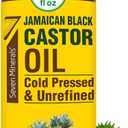 Seven Minerals, Pure Jamaican Black Castor Oil - Big 32 fl oz Bottle - Unrefined & Hexane Free - for Hair Growth, Thicker Eyelashes & Eyebrows, Dry Skin, Healing, Hair Care
