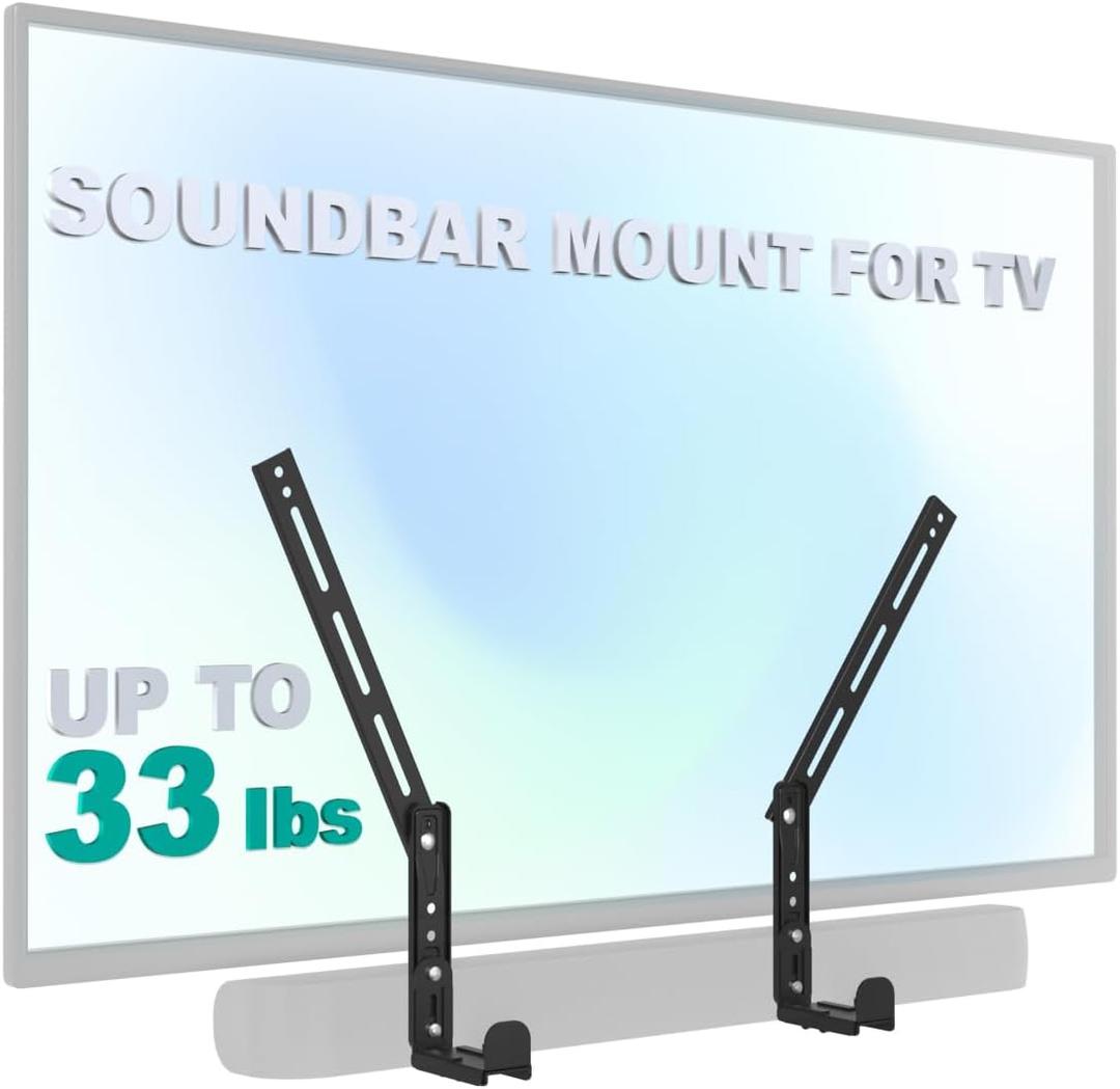 WALI Universal Soundbar Mount for TV, Heavy-Duty Bracket for Mounting Above or Below Screen, Length Up to 16.7",Fits Samsung,Sony,Bose,LG,Vizio,Roku,Vizio,Bose & More 