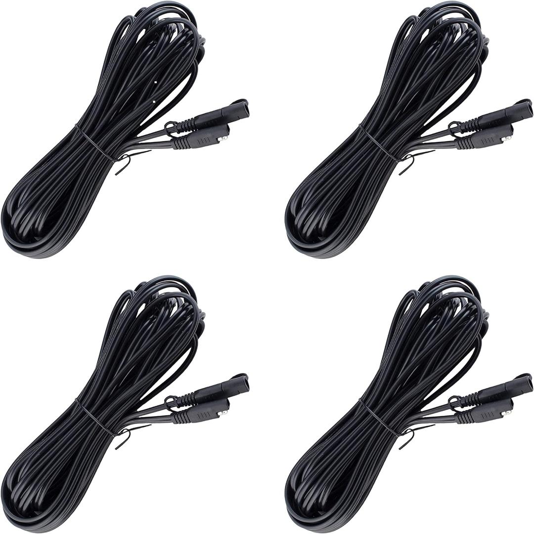 Battery Tender 12 Foot Extension SAE Cable 4 Pack - Designed for Use with Battery Tender Chargers - Quick Connect Plugs for Easy Connection to Motorcycle, Cars, ATVs and More - 081-0148-12-BG4