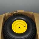 (2-Pack) 20x8.00-8 Rear Tire and Wheel Assemblies - 4 Ply Tubeless Tire Compatible Replacement for Riding Lawn Mowers - 3/4" Borehole, 3.5" Offset Hub and 3/16" Keyway (Yellow)