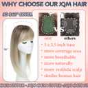 JQM Hair Toppers for Women, 18 Inch Long Hair Pieces for Women with Thinning Hair, 360 3D Clip in Blunt Wispy Bangs (Ombre Dark Root to Blonde)
