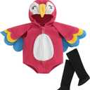 Baby Halloween Costumes Bee/Pumpkin/Ghost Costume Zipper Hooded Sleeveless Romper Stockings Infant Halloween Clothes (6-12 Months, Bird)