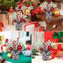 XJar Small Christmas Tree, Tabletop Artificial Mini Christmas Tree, 9 Inch Artificial Small Potted for Christmas, Suitable for Family Gathering, Indoor Fireplace Christmas Decoration