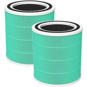 2 Pack AC400 Air Purifi-ers Replacement Filt-er for Purivortex AC400 Air Purifi-er, 3-in-1 HEPA Technology High Efficiency Toxin Absorber Filt-er, Green