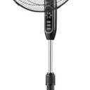 PELONIS 16'' Pedestal Fan for Bedoom, Remote, Standing Fan with 7-Hour Timer, 90 Oscillation, 3-Speeds, Adjustable Height, Electric Cooling Fans for Living Room and Office (Black)