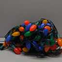 Vintage C9 LED Christmas Lights Outdoor, 100 Feet C9 String Light with 100 Shatterproof Bulbs, Waterproof Connectable Commercial Christmas Tree Lights for Outside Roofline Patio Decor, Multicolor