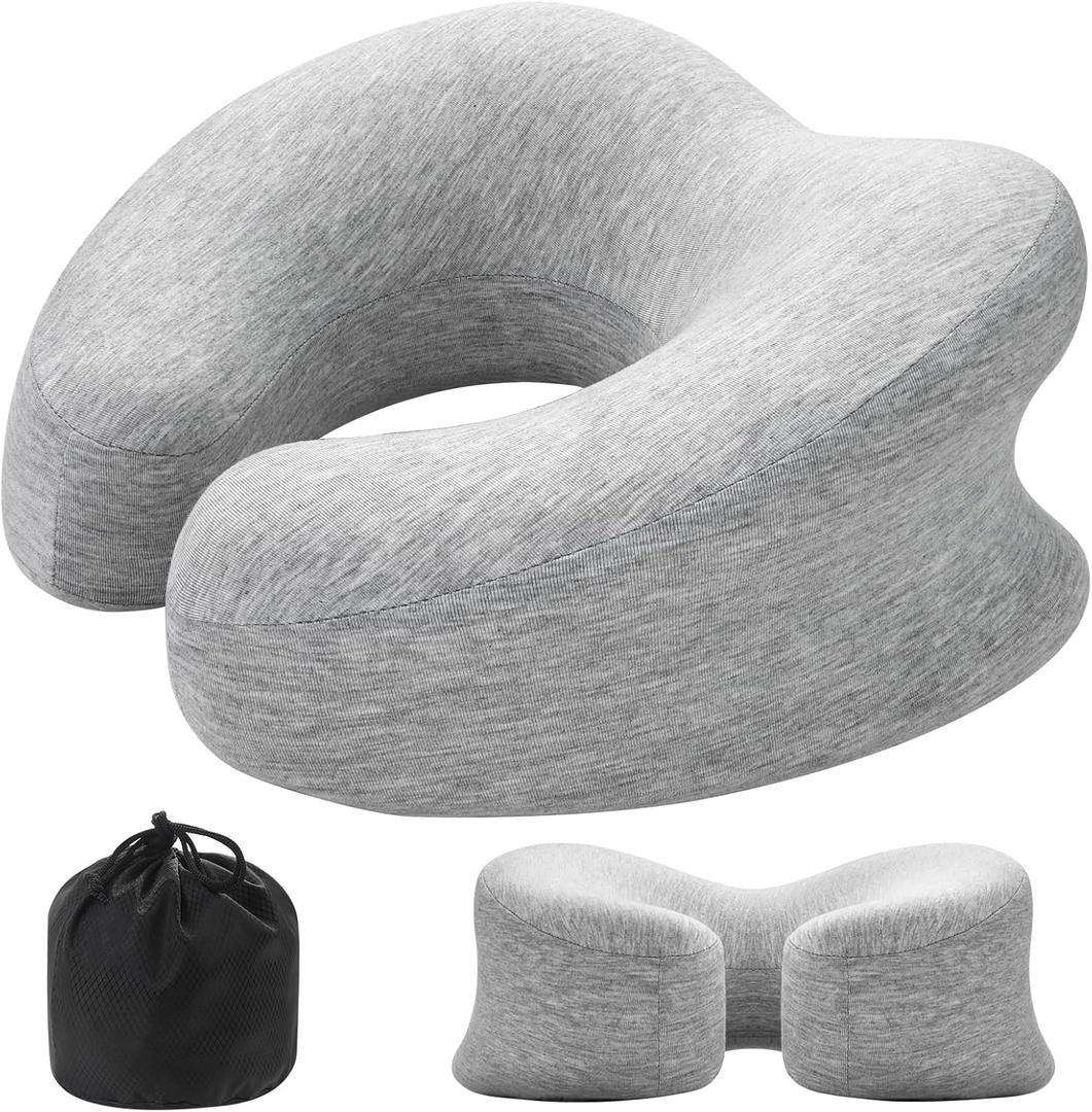 UlaekBreathe Easy Face Down Pillow,Desk Napping Pillow,Massage Face Down,Comfortable Breathable Cover,Ergonomic Multi-Use Comfort for Home, Airplane, Salon (Light Gary)