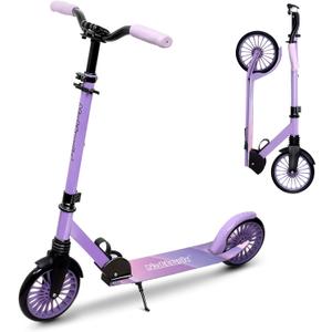 Nattork Kick Scooter for Age 6+ Kids Teens Adults, Max Load 240 LBS, Adjustable Height Foldable with 8" Large Wheels, Anti-Shock Suspension