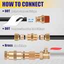 200 Pcs Brass DOT Air Brake Line Fittings & Air Nylon Tube Compression Fittings Assortment Kits,1/4" 1/8" 3/8" 1/2" NPT Push To Connect Fittings Quick Connect Air Hose Fittings