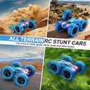 QUNREDA Remote Control Car, RC Cars Toys for Kids Ages 6-12, 4WD Stunt Car with LED Lights & 360 Flips, 2.4GHz, Upgraded USB-C Modular Batteries, 8-10 Year Old Boys Birthday Gift 1-Blue