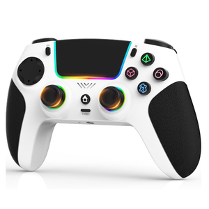 SFGSUP Wireless Controller for PS5/PC/MAC/iOS/Android/Steam Deck, With Hall Effect Joystick&Trigger/8 RGB Lighting/Turbo/Dual Vibration/Programmable/Headset Jack/Touchpad/1500 mAh Battery, White&Black