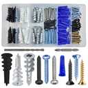 Self-Drilling Drywall Anchors Assortment Kit  182 Pcs for Concrete, Drywall,sheetrock Anchors and Sheetrock  Heavy Duty Wall Anchors for Easy Installation, No Drill Bit Required