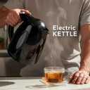 OVENTE Electric Kettle, 1.7L Fast Boiling Water Heater for Coffee or Tea, BPA Free with Water Level Gauge, Auto Shut-Off, Boil-Dry Protection, Indicator Light and Removable Filter, Black KP72B