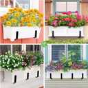 HFHOME 4 PCS Adjustable Planter Box Brackets (6 to 12.5 in), Universal Window Box Brackets, Heavy Duty Metal Flower Box Wall Mounting Hooks for Balcony, Fences, Patio, and Garden - Black