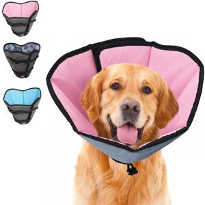 Soft Dog Cone Collar for Large Dogs After Surgery Adjustable | Extra Long & Comfy,Neck Drawstring & Wrap Design,Fits Large, Medium, Small Dogs Comfortably