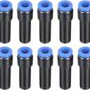 uxcell 10Pcs 1/4" OD x 3/8" OD Push-to-Connect Fittings Plug, Cap Style Pneumatic Blanking Plugs, Leak-Proof Air Push Connectors for Compressed Air Systems