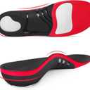 Plantar Fasciitis Insoles, 220+ lbs High Arch Support Inserts for Men Women, Heavy Duty Flat Feet Pain Relief Orthotic Running Athletic Work Boot Insoles for Standing All Day-Black  (S(Men 6.5-8.5/Women 7.5-9.5))