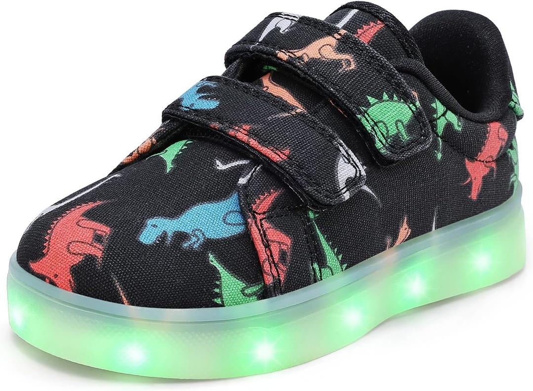 K KomForme Toddler Light Up Shoes Girls Boys Flashing Sneakers with Dual Hook and Loops, 9 Toodler
