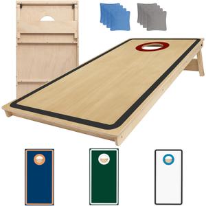 Cornhole Board Set - No Bounce,Regulation Size 4x2 ft,Made of 1/2" Pine Plywood,UV Printing Includes 8 Bean Bags and 2 Cornhole Boards,Perfect for Outdoor Games and Gatherings