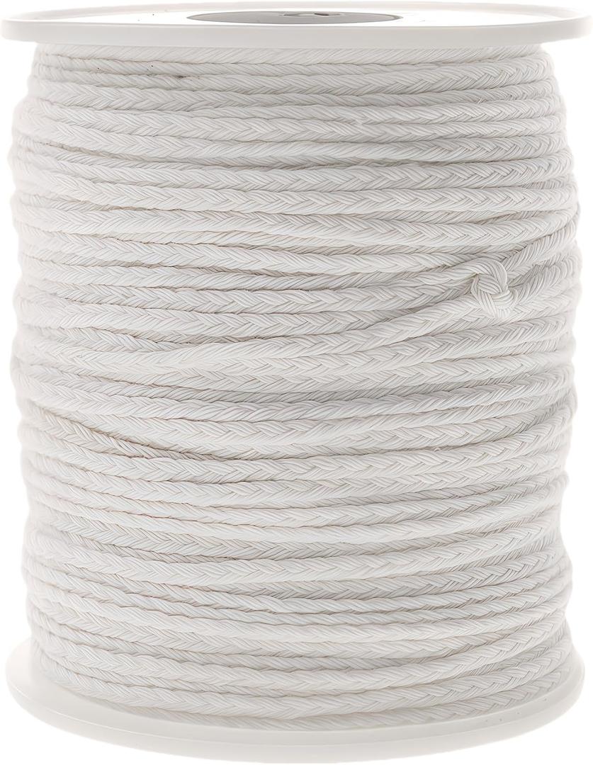 Candle Wicks 100% Natural Cotton, Roll 200 Feet Twine String Spools Braid Candle Non-Smoke Candles Wicks for Candle Making Accessories DIY(1 Roll 200Feet Cotton Wire) Mother' Day+Easter Decor or Gifts