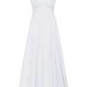 GRACE KARIN Summer White Dress for Women 2026,Off the Shoulder Smocked Bridesmaid Dresses,Formal Baby Shower Maxi Dresses XL