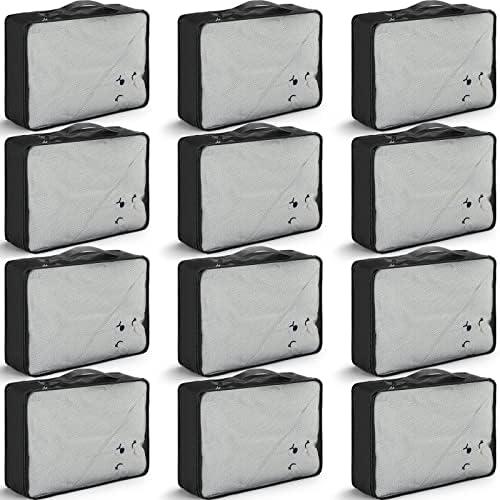 Tudomro 12 Pcs Large Packing Cubes Luggage Organizers for Suitcase Mesh Travel Organizer Bags Travel Packing Organizers for Traveling Camping Hiking