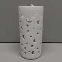 Lampwell Dana White Modern Ceramic Moon Carving Table Lamp for Living Room & Bedroom, 3.54xH7.87IN, Bulb Excluded
