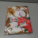 SASTYBALE Christmas Tablecloth Rectangle, Jacquard Fabric Christmas Table Cloth with Poinsettia Flowers, Spillproof Table Cover for Winter Holiday Dinner Decor (Rectangle, 60" x 84")