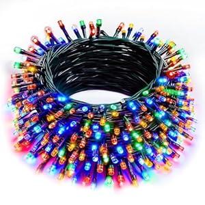 Wexo Palindrog Christmas String Lights, 100 FT 300 LED String Lights Green Wire with Timer 8 Modes, Connectable Waterproof Decoration for Indoor Outdoor Xmas Trees Party Garden Wedding, MultiColored