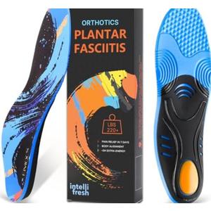 Plantar Fasciitis Pain Relief Insoles for Men and Women, Full-Length Sports Inserts with Good Arch Support, Ideal for Running, Walking, All-Day Standing, No Trimming Size Men 10- 10.5 Women 12-12,5