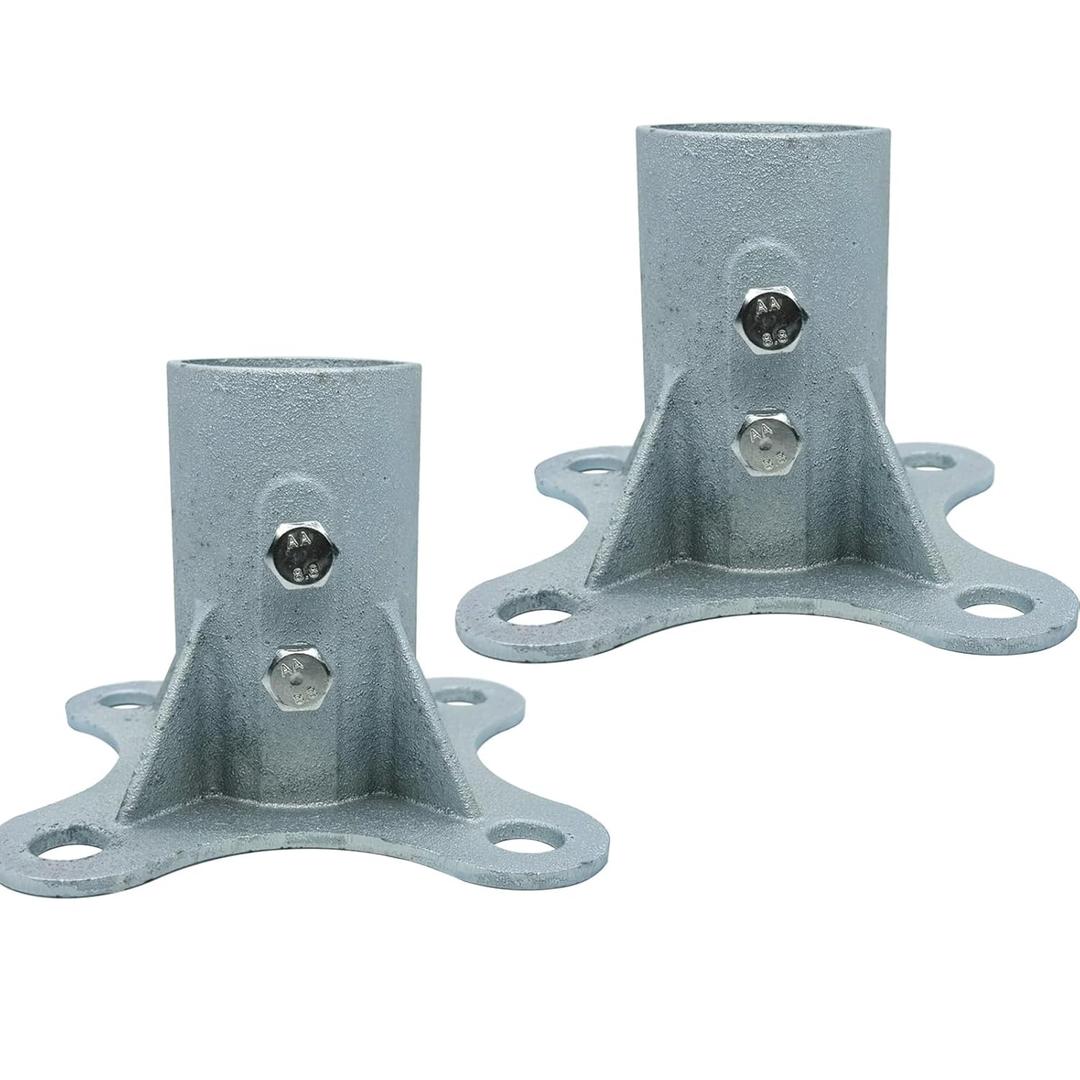 Chain Link Fence Post 2 1/2" Floor Flange, Pipe Flange Galvanized Fence Post (2)