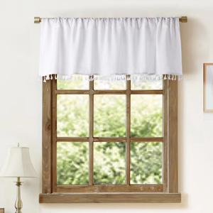 2 Pack Faux Linen Tassel Kitchen Valances for Windows Modern Farmhouse White Valance Curtains Topper Country Rustic Bathroom Small Window Treatment Boho Decor (54x15 inch, White Tassels) 2 Pack Faux Linen Tassel Kitchen Valances for Windows Modern Farmhouse White Valance Curtains Topper Country Rustic Bathroom Small Window Treatment Boho Decor (54x15 inch, White Tassels)