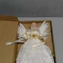 YOFIT 12-inch Lighted Angel Christmas Tree Topper - Battery Operated with Warm White LED Lights, Angel Ornaments for Xmas Tree Decor, Home Holiday Decorations