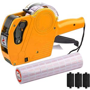 MX-5500 8 Digits Price tag Gun with 5000 Sticker Labels and 3 Ink Refill, Pricing Gun Kit for Office, Retail Shop, Grocery Store (A/Yellow)
