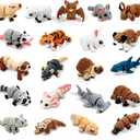 21 Pcs Mini 3D Printed Animal Statues - Movable Joints Realistic Collectible Figurines Set for Adults, Home Office Desk Decoration & Display