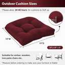 19x19 Outdoor Chair Cushions Set of 4, Tufted Wicker Patio Furniture Cushions, Thick Outdoor Seat Cushions for Lawn Chairs, Overstuffed and Water Resistant, Burgundy, 19"x19"x5"