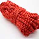 PAMIR TONG 5mm Red Twisted Satin Cord for Crafts 10 Yards Braided Decorative Cotton Cords Trims Polyester Twine Cord Thick Round Fabric Rope Thread for Sewing DIY Shiny Handfast Cord for Wedding